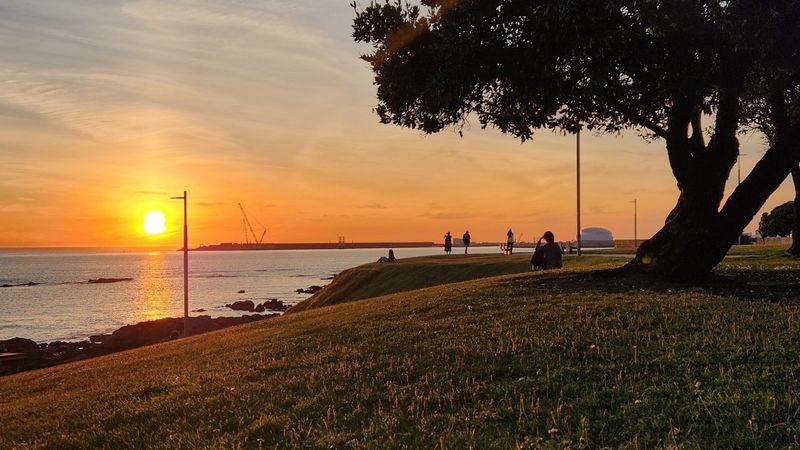 Sunset on the beaches of Porto, Portugal.